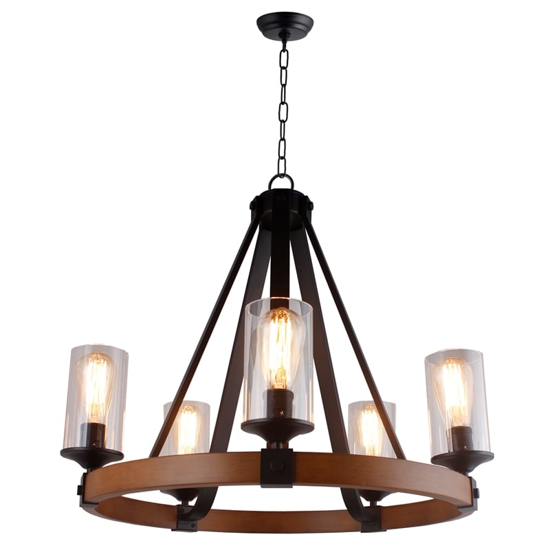 Harold 5-Light Fixture in Black Metal