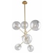 6-Light Pendant in Solid Brass Metal with Antique Brass Finish