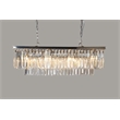 Chloe Pendant Fixture in Antique Black Cast Iron with Clear Glass Crystals