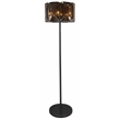 Eva Floor Lamp in Antique Bronze Metal Finish w/ Amber Finished Glass