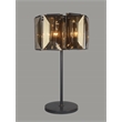 Eva Table Lamp in Antique Bronze Metal with Amber Finished Glass Shade