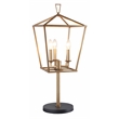 Hollie 3-Light Lantern Table Lamp in Gold Metal