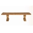 Golden Solid Wood Pedestal Dining Bench in Natural