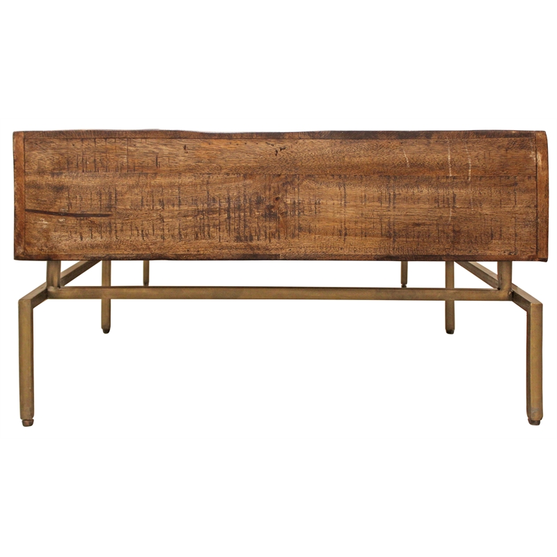 Goldbust Solid Wood 6 Drawer Cocktail Table in Brown