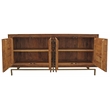Goldbust Solid Wood 4 Door Sideboard in Brown