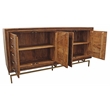 Goldbust Solid Wood 4 Door Sideboard in Brown