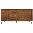 Goldbust Solid Wood 4 Door Sideboard in Brown