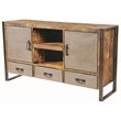 Allison Solid Wood 2-Door Media Stand in Brown