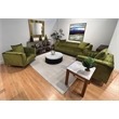 Ruth Sofa in Green Velvet with Gold Tone Metal Legs and 2 Toss Pillows