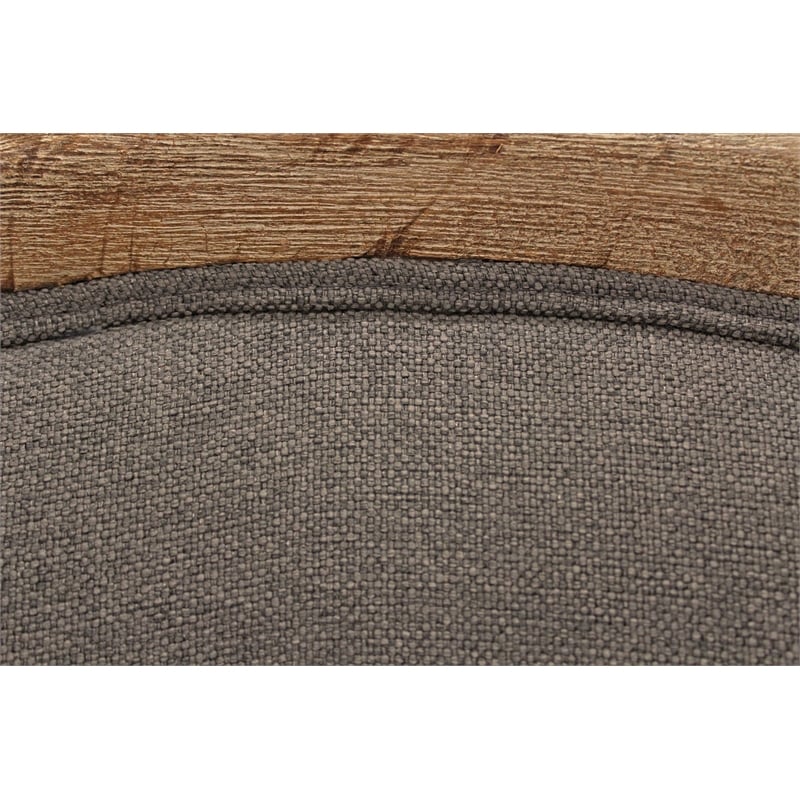 Dan Lounge Arm Chair with Exposed Wood Trim and Frame in Gray Linen Fabric