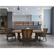 Tadashi Solid Wood Dining Table Set with 4 Phelps Gray Arm Chairs
