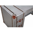 Pilot Executive Desk with Silver Aluminum Cladding and Leather Accents