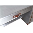 Pilot Executive Desk with Silver Aluminum Cladding and Leather Accents