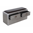 Pilot 2-Drawer Bench with Soft Leather Seat and Silver Aluminum Cladding