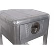 Pilot 1-Drawer Side Table with Silver Aluminum Cladding