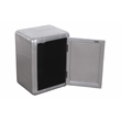 Pilot 1-Door Side Table/Cabinet with Silver Aluminum Cladding