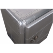 Pilot 1-Door Side Table/Cabinet with Silver Aluminum Cladding