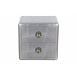 Pilot 2-Drawer Nightstand with Silver Aluminum Cladding and Exposed Screws