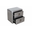 Pilot 2-Drawer Nightstand with Silver Aluminum Cladding and Exposed Screws
