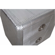 Pilot 2-Drawer Nightstand with Silver Aluminum Cladding and Exposed Screws
