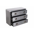 Pilot 3-Drawer Chest with Silver Aluminum Cladding and Exposed Steel Screws