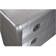 Pilot 3-Drawer Chest with Silver Aluminum Cladding and Exposed Steel Screws