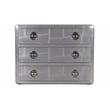 Pilot 3-Drawer Chest with Silver Aluminum Cladding and Exposed Steel Screws