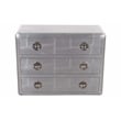 Pilot 3-Drawer Chest with Silver Aluminum Cladding and Exposed Steel Screws