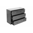 Pilot 3-Drawer Chest with Silver Aluminum Cladding and Exposed Steel Studs