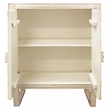 Albert Solid Wood Cabinet with 2 Hand Carved Doors and Distressed White Finish