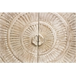 Albert Solid Wood Cabinet with 2 Hand Carved Doors and Distressed White Finish