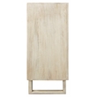 Albert Solid Wood Cabinet with 2 Hand Carved Doors and Distressed White Finish