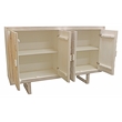 Albert Solid Wood Cabinet with 4 Hand Carved Doors and Distressed White Finish