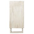 Albert Solid Wood Cabinet with 4 Hand Carved Doors and Distressed White Finish