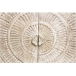 Albert Solid Wood Cabinet with 4 Hand Carved Doors and Distressed White Finish