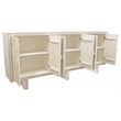Albert Solid Wood Cabinet with 6 Hand Carved Doors and Distressed White Finish
