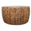 Cruz Solid Wood Cocktail Table with Zinc Top in Natural