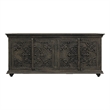 Carter Eagle 4-Door Sideboard in Distressed Gray Finish on Mango Solid Wood