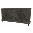 Carter Eagle 4-Door Sideboard in Distressed Gray Finish on Mango Solid Wood