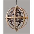 Grace Cast Iron and Solid Wood Globe with Crystal Accents in Brown