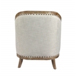 Stella Lounge Chair Upholstered in Natural Fabric with Solid Wood Trim