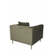 Ruth Lounge Chair with Gold Tone Metal Legs and 1 Toss Pillow in Beige Velvet