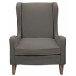 Boulter Lounge Chair with Solid Wood Legs in Gray Linen Fabric