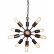 Clara Cast Iron Mid-Century Inspired Orb Pendant in Brown