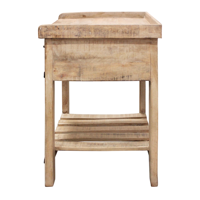 Anaheim Sunoma Solid Wood One Drawer Nightstand with Shelf in White Wash Finish