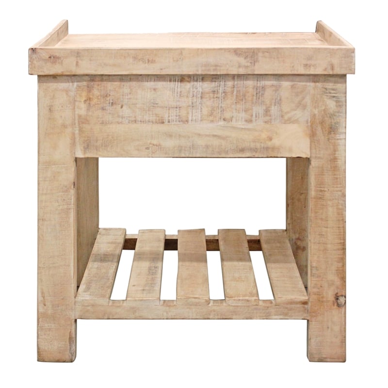 Anaheim Sunoma Solid Wood One Drawer Nightstand with Shelf in White Wash Finish