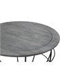 Moti Anaheim Indu Cocktail Table with Solid Wood Top and Cast Iron Base in Gray
