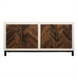 Bayside 4-Door Sideboard with Solid Wood Frame Multi-Color 2-Tone Finish