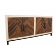 Bayside 4-Door Sideboard with Solid Wood Frame Multi-Color 2-Tone Finish