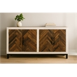 Bayside 4-Door Sideboard with Solid Wood Frame Multi-Color 2-Tone Finish